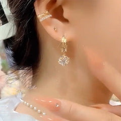 Trendy Niche Design Zircon French Crystal Earrings - Female Accessories Gold