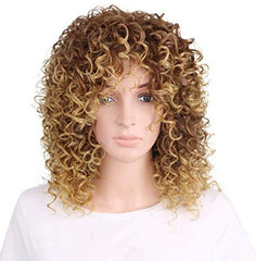 Trendy Short Curly Hair Wig with Chemical Styling Light Brown