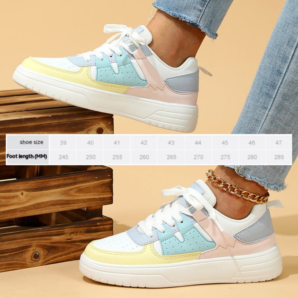 Trendy Supportive Platform Sneakers Soft Bottom Comfortable Sports White And Yellow