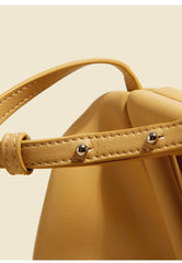 Triangle Cloud Leather Clutch Diagonal Handbag for Chic Style Yellow