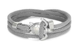 Turtle Red Rope Bracelet: Couple Ornament with Carrying Strap Grey