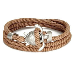 Turtle Red Rope Bracelet: Couple Ornament with Carrying Strap Silver Turtle khaki