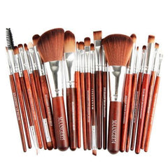 Ultimate 22 - Piece Makeup Brush Set: Complete Cosmetic Collection Brown silver