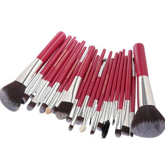 Ultimate 22 - Piece Makeup Brush Set: Complete Cosmetic Collection Red