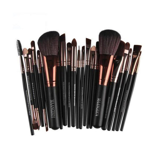 Ultimate 22 - Piece Makeup Brush Set: Complete Cosmetic Collection Brown