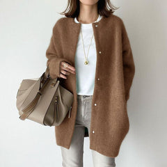 Ultra - Soft Knitted Slimming Coat for Stylish Women Caramel