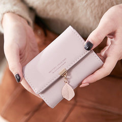 Ultra - Thin Leaf Clutch: Korean Multi - Card Business Holder Pink