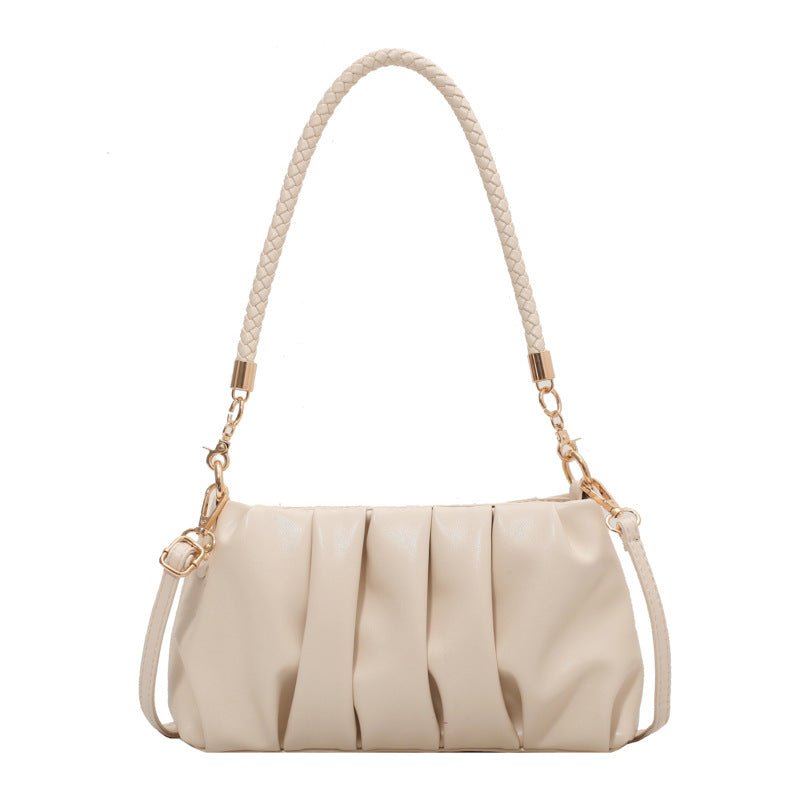 Underarm Handbags in Small Soft PU Leather Beige