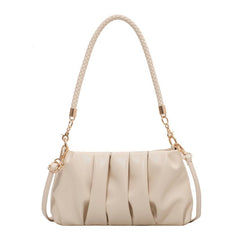 Underarm Handbags in Small Soft PU Leather Beige