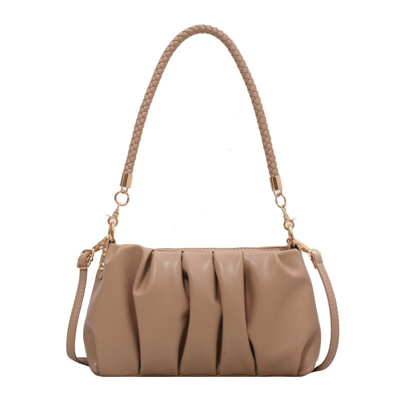 Underarm Handbags in Small Soft PU Leather Khaki