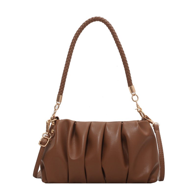 Underarm Handbags in Small Soft PU Leather Coffee