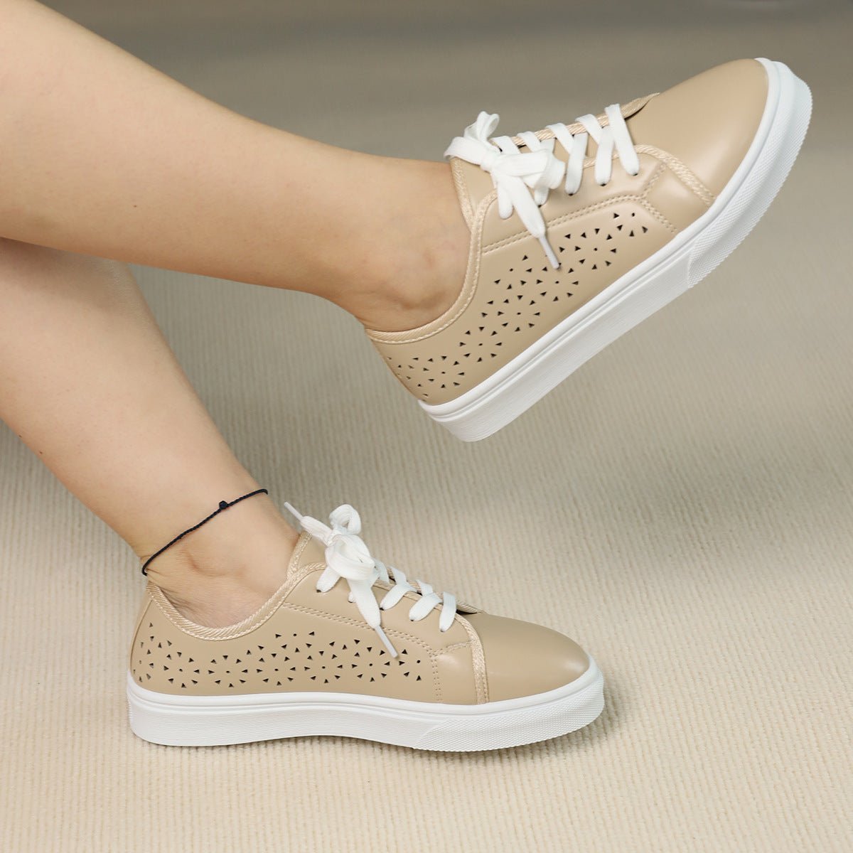 Urban Trend Walkers Versatile Casual European And American Sport Shoes Apricot