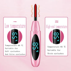 USB Heated Eyelash Curling Kit: Long - Lasting Natural Curler Pink