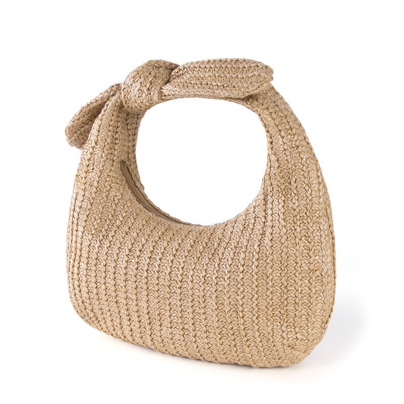 Vacation Style Bow Straw Handbag Clutch Color