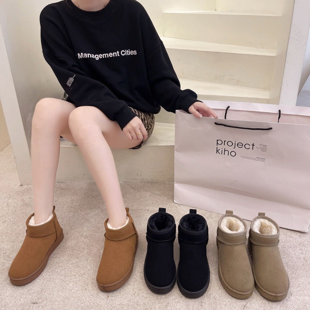 Velvet Thickening Thermal Cotton Shoes Winter's Warm Embrace Boots Black