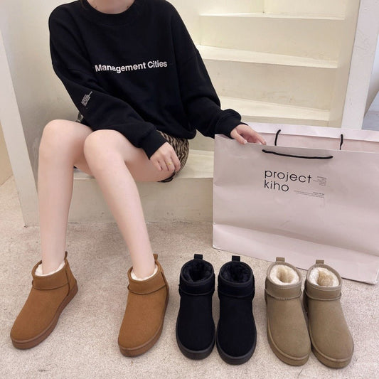 Velvet Thickening Thermal Cotton Shoes Winter's Warm Embrace Boots Black