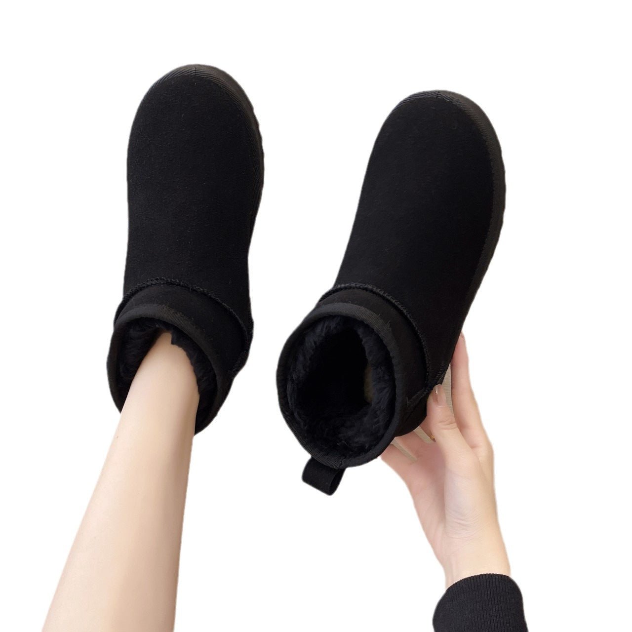 Velvet Thickening Thermal Cotton Shoes Winter's Warm Embrace Boots Black