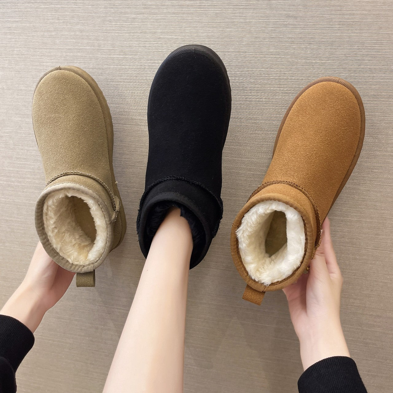 Velvet Thickening Thermal Cotton Shoes Winter's Warm Embrace Boots Black