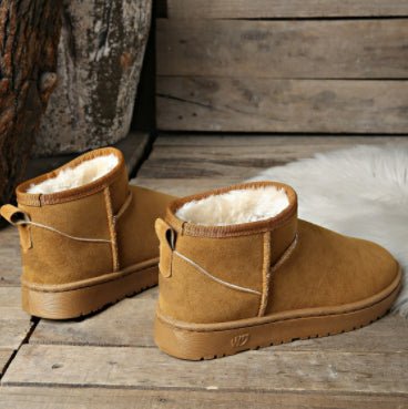 Velvet Thickening Thermal Cotton Shoes Winter's Warm Embrace Boots Camel