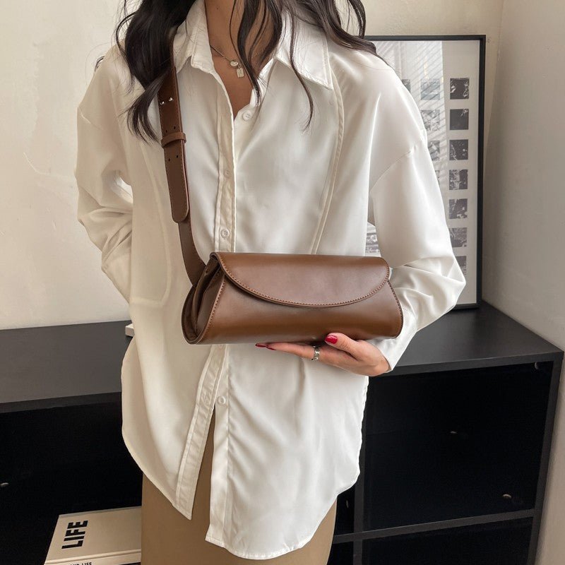 Versatile Cylinder Fashion Bag - Stylish Elegance Coffee