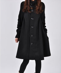 Versatile Fashion Chic Stylish Mid - length Trench Coat For Women Black