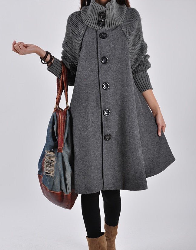 Versatile Fashion Chic Stylish Mid - length Trench Coat For Women Gray