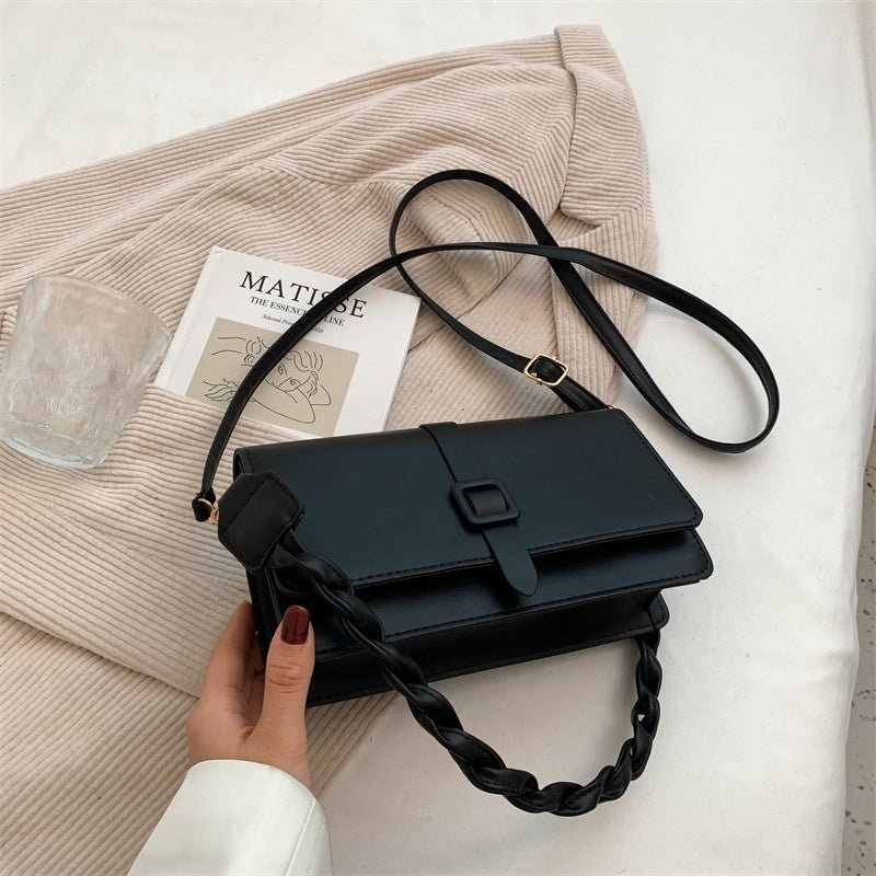 Versatile Messenger Bag - Spring and Summer New High - grade Fashion Black