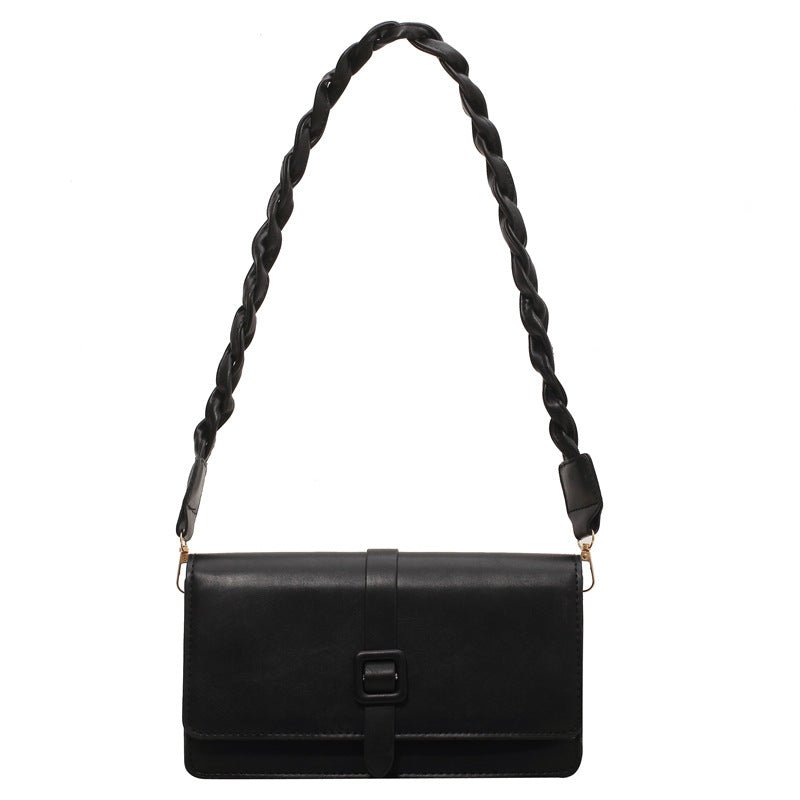 Versatile Messenger Bag - Spring and Summer New High - grade Fashion Black