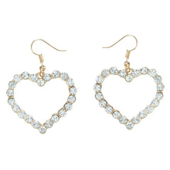 Versatile Peach Heart Diamond Earrings For Women Ear clip style pearls