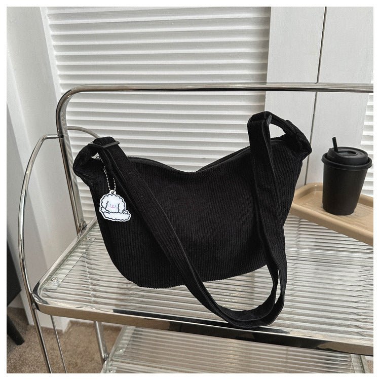 Versatile Trendy Crossbody Large Capacity Student Leisure Dumpling Bag Black