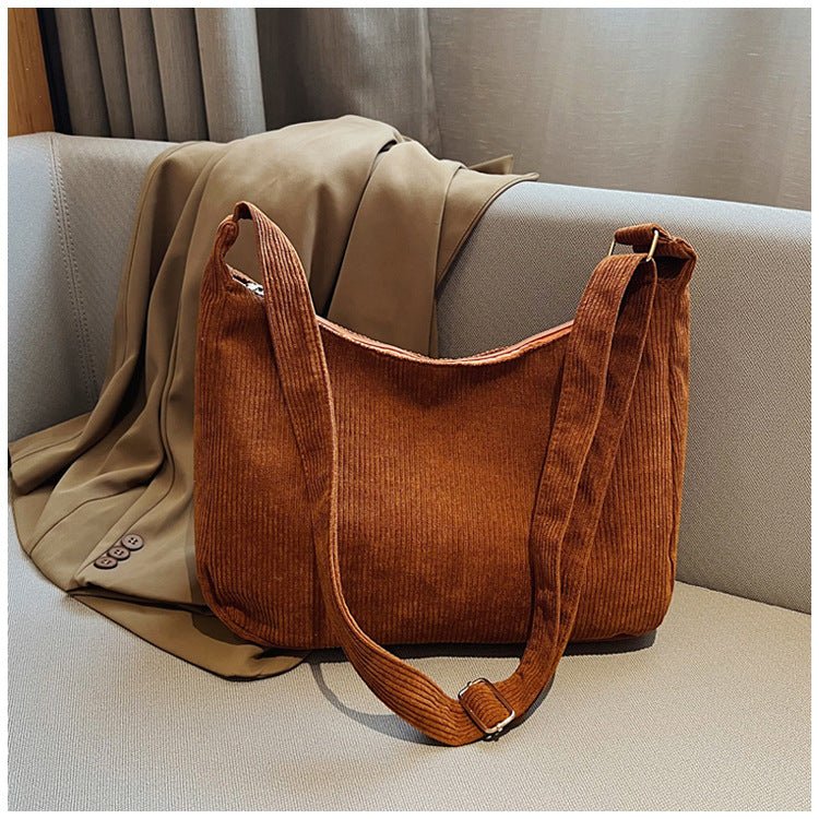 Versatile Trendy Crossbody Large Capacity Student Leisure Dumpling Bag Brown Upgraded Version