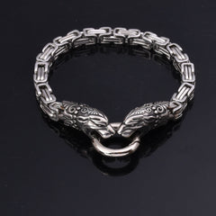 Viking Wolf Head and Leopard Head Stainless Steel Bracelet Stainless steel ring