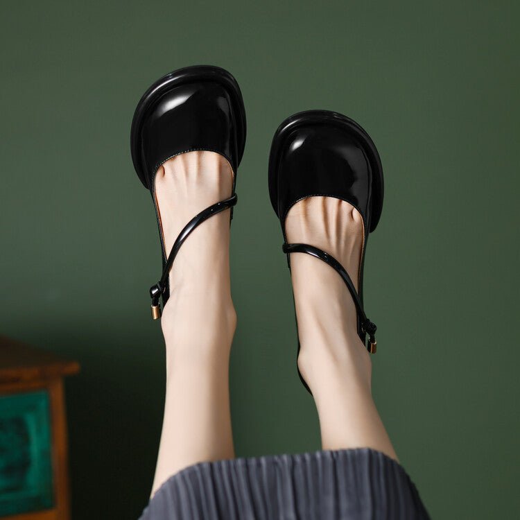 Vintage Mary Jane Shoes for Women Burgundy