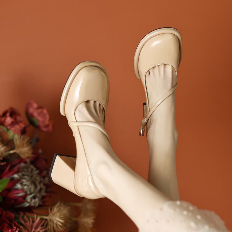Vintage Mary Jane Shoes for Women Burgundy