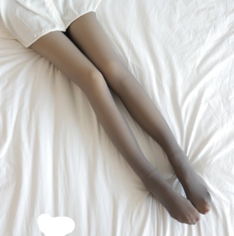 Warm Fleece - Lined Fake Translucent Plus Size Leggings 2pcs Grey skin and feet