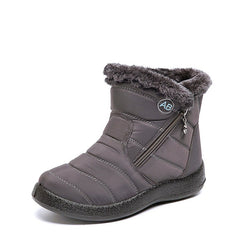 Waterproof Plush Warm Lightweight Ankle Snow Boots for Winter Grey