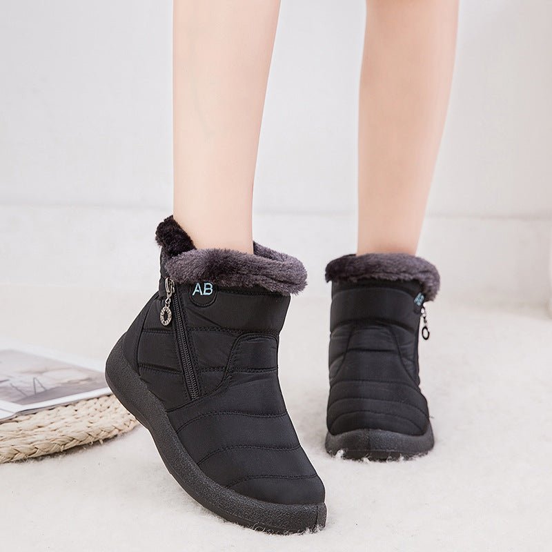 Waterproof Plush Warm Lightweight Ankle Snow Boots for Winter Grey