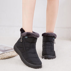 Waterproof Plush Warm Lightweight Ankle Snow Boots for Winter Grey