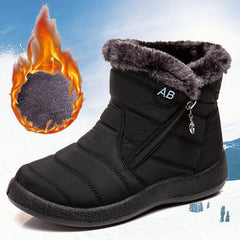 Waterproof Plush Warm Lightweight Ankle Snow Boots for Winter Grey