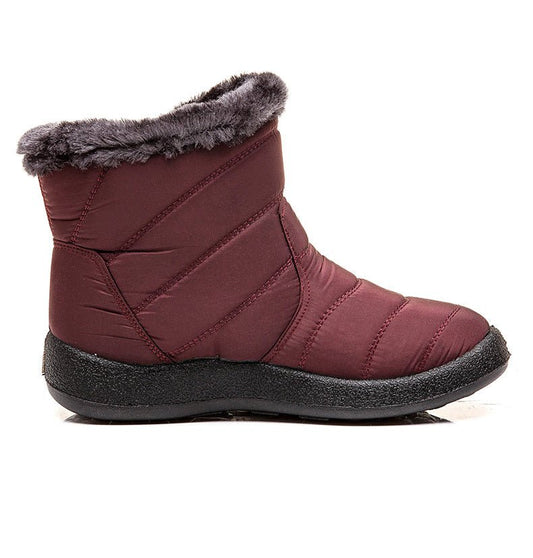 Waterproof Plush Warm Lightweight Ankle Snow Boots for Winter Black