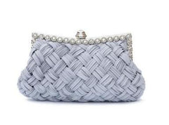 Wedding bag bridesmaid bag woven rhinestone party bag Gray