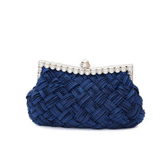 Wedding bag bridesmaid bag woven rhinestone party bag Navy blue