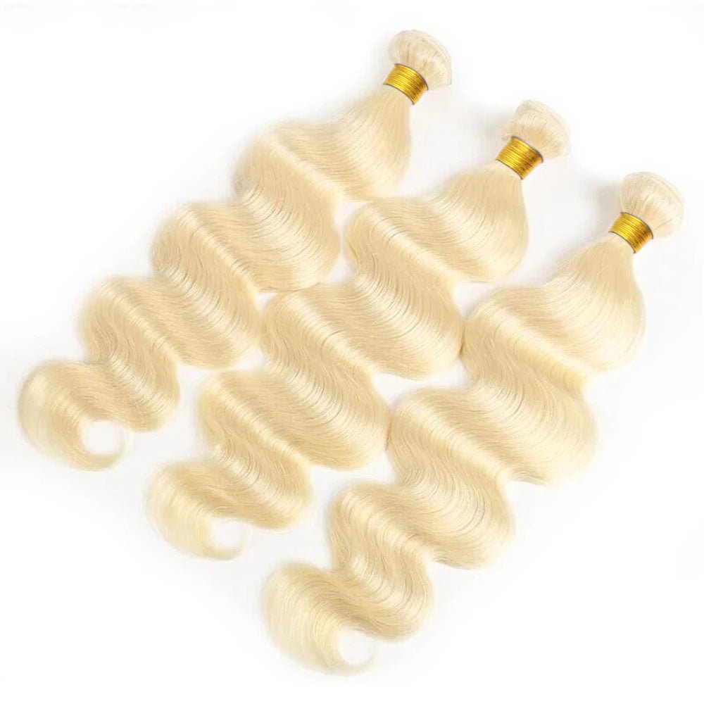 Wig Curly Hair Female Chemical Fiber Curtain Simulation Bundle Gold