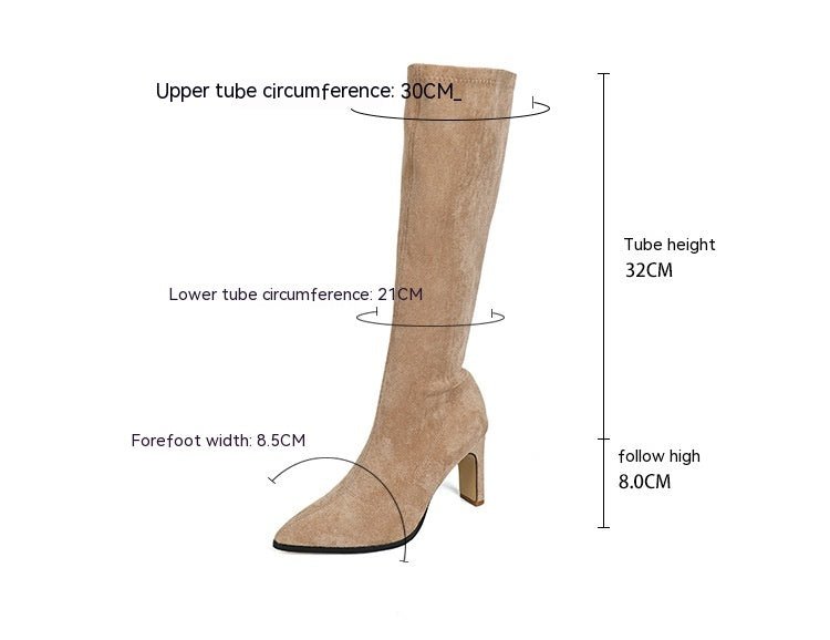 Winter Essentials Timeless Thick Heel High Suede Side Zipper Frye Boot Khaki Suede Single Lining