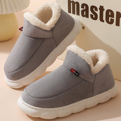 Winter House Plush Lined Garden Comfortable Indoor Floor Home Slippers Grey