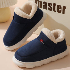 Winter House Plush Lined Garden Comfortable Indoor Floor Home Slippers Navy Blue