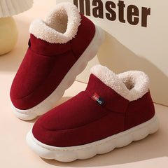 Winter House Plush Lined Garden Comfortable Indoor Floor Home Slippers Wine Red