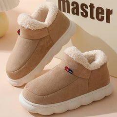 Winter House Plush Lined Garden Comfortable Indoor Floor Home Slippers Khaki