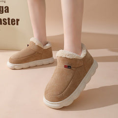 Winter House Plush Lined Garden Comfortable Indoor Floor Home Slippers Khaki