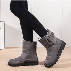 Winter Warm Plush Low Heels Platform Ankle Boots for Women Black